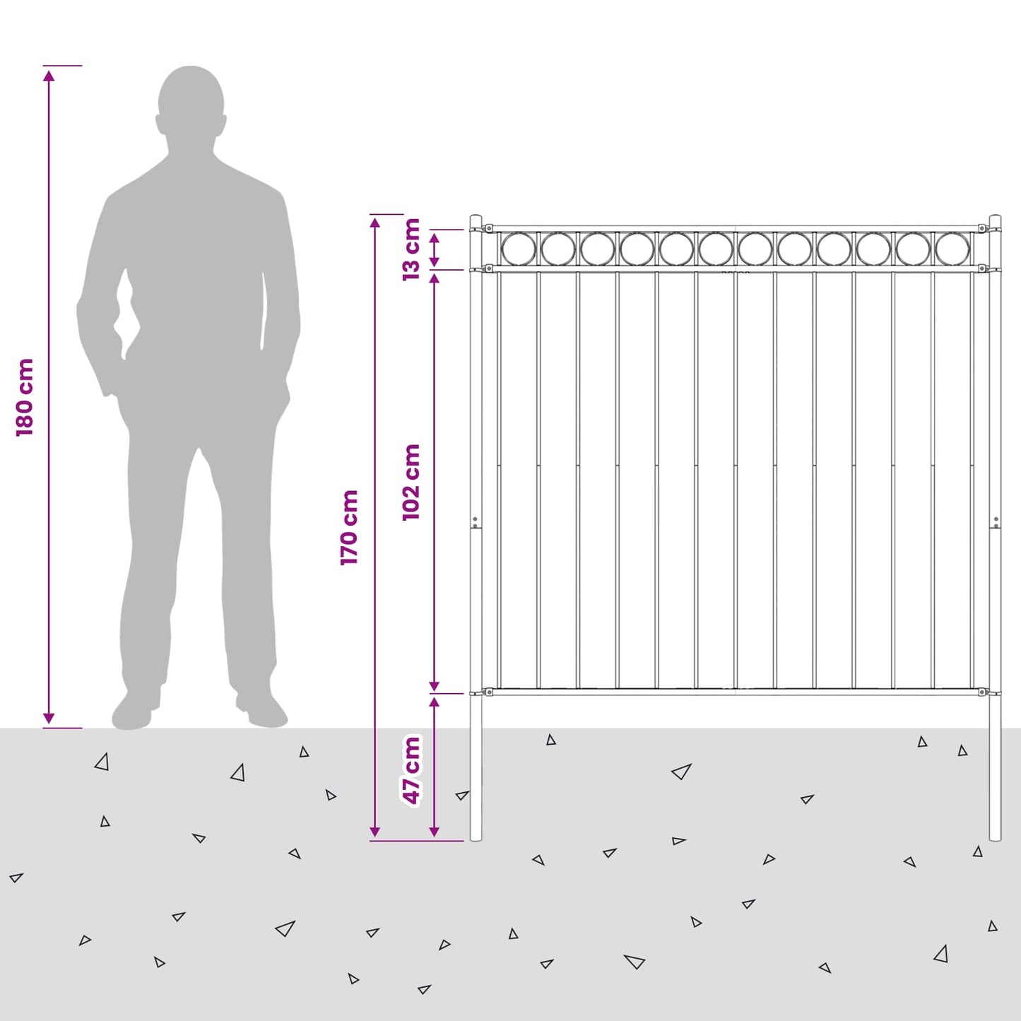 Fence Element ASSEN 170 x 170 cm Steel Grey