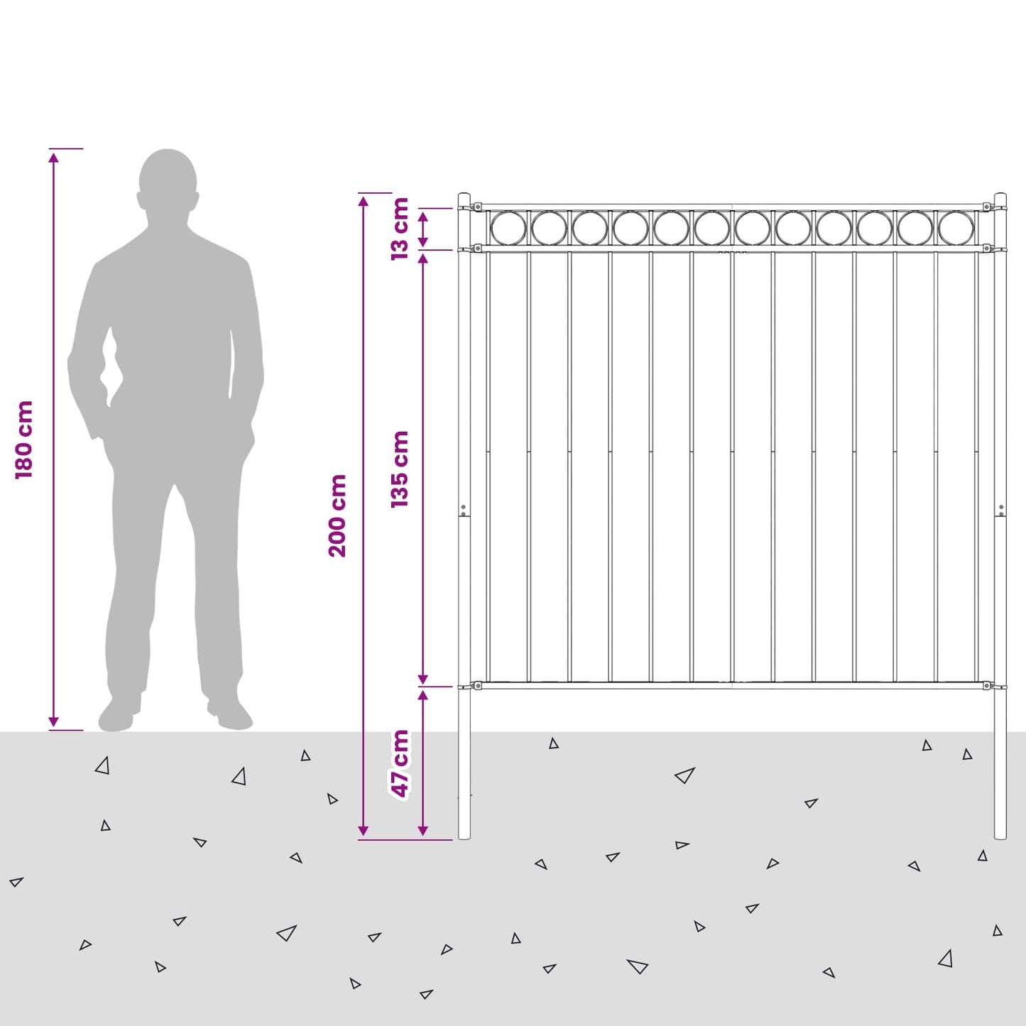 Fence Element ASSEN 170 x 200 cm Steel Grey
