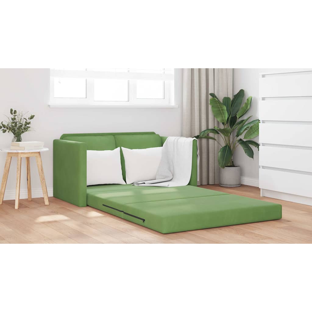 Floor Sofa Bed with Cushion Light green 122 x 70 x 60 cm Velvet