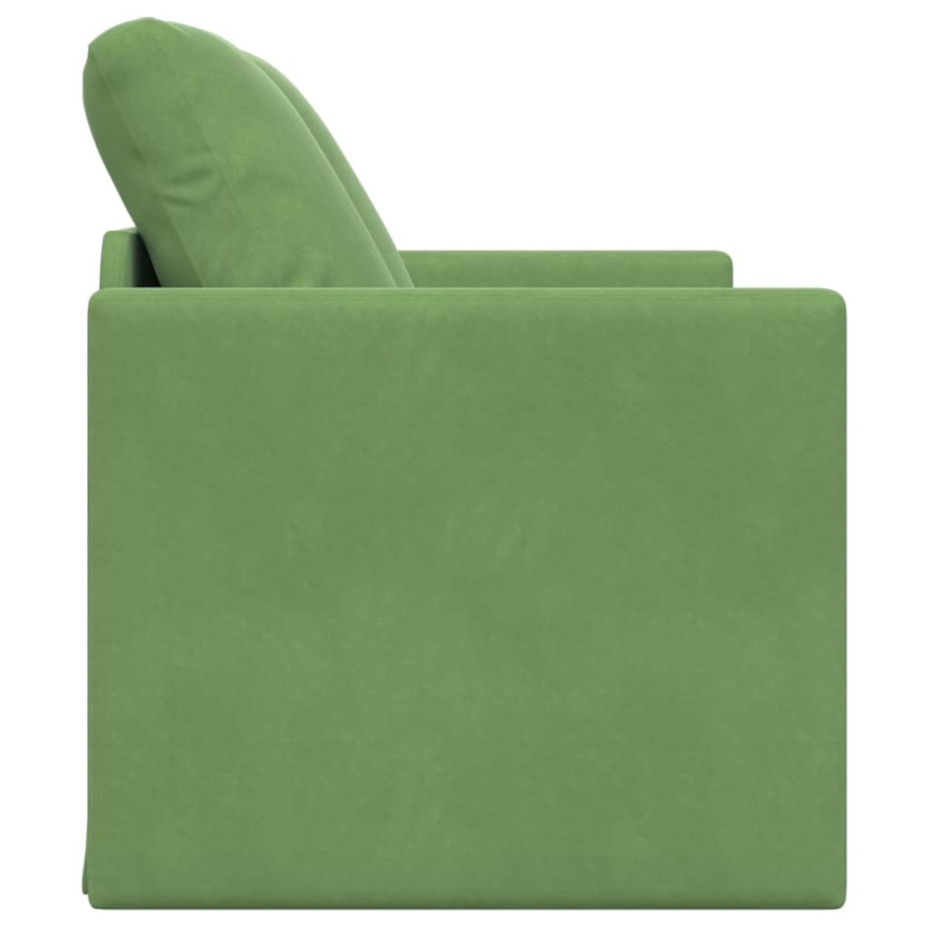 Floor Sofa Bed with Cushion Light green 122 x 70 x 60 cm Velvet