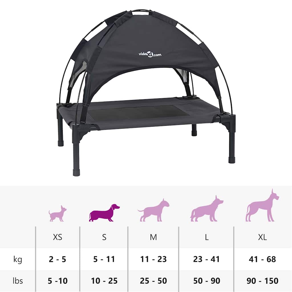 Dog Bed Folding Manual Black 62 x 48 x 61 cm Steel