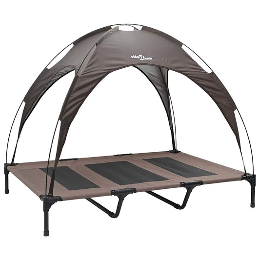 Dog Bed Folding Manual Brown 122 x 93 x 106.5 cm Steel