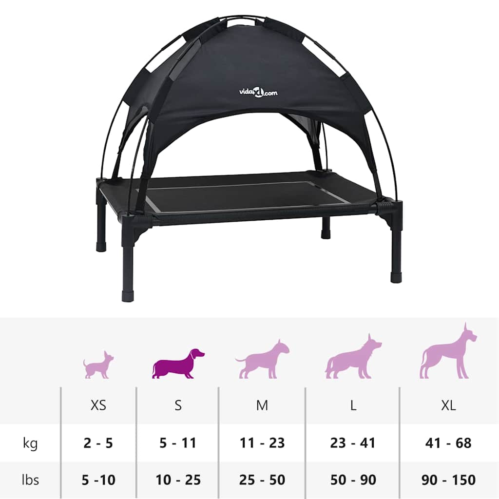 Dog Bed 63 x 49.5 x 60 cm Steel Black