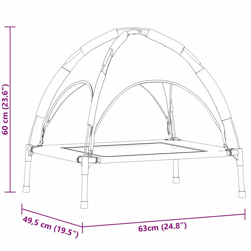 Dog Bed Black S Steel