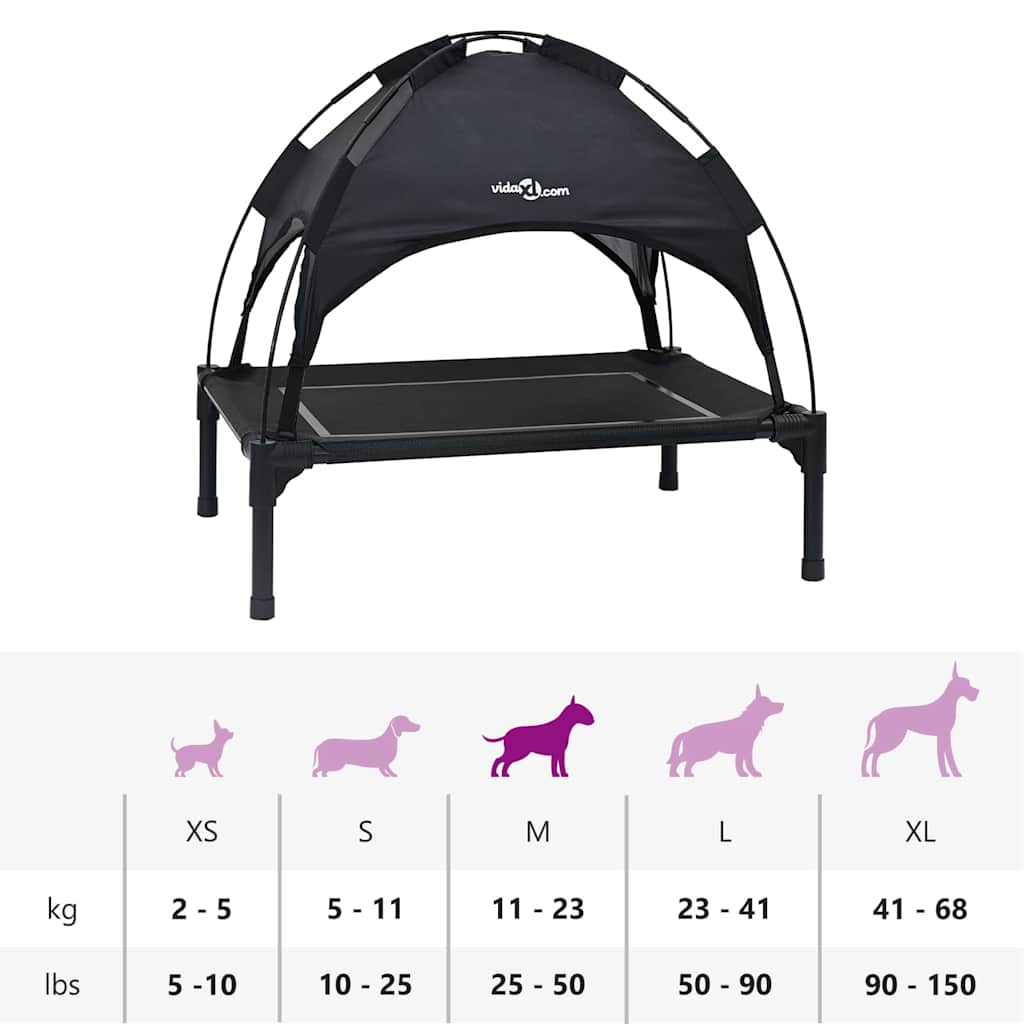 Dog Bed 71 x 64 x 71 cm Steel Black