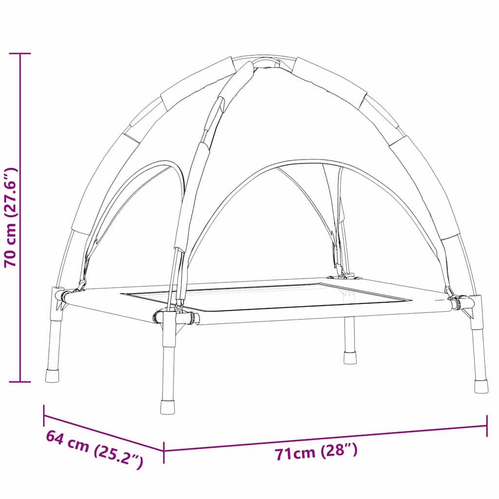 Dog Bed Black M Steel