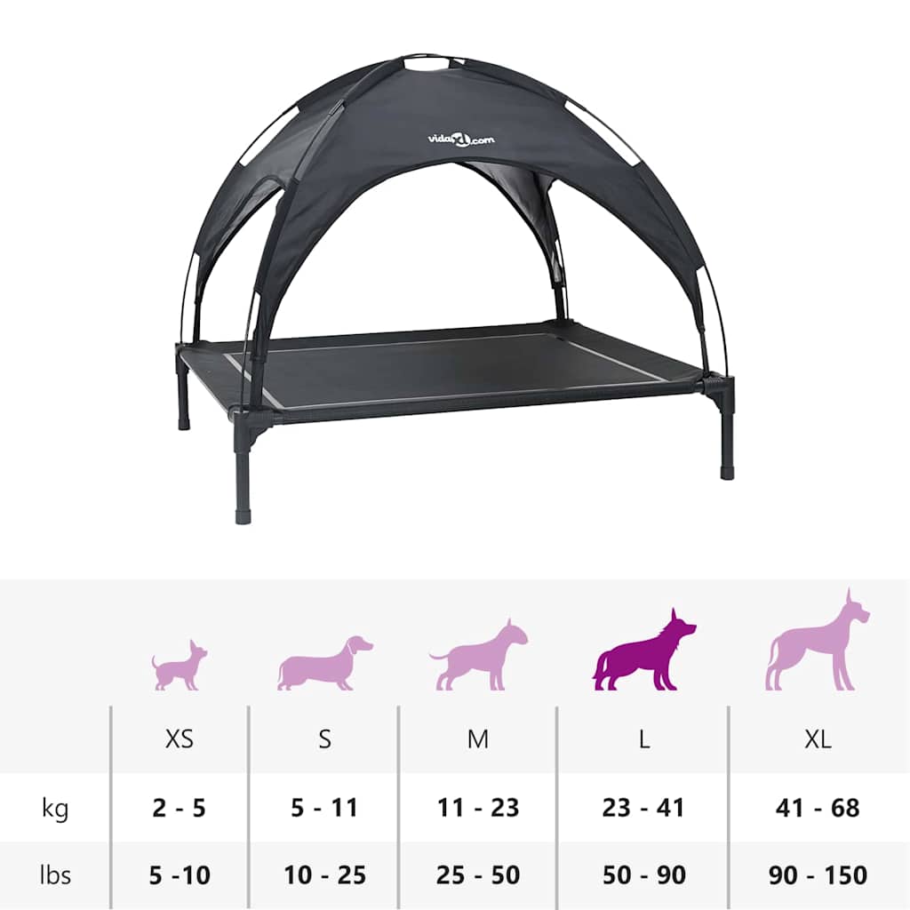 Dog Bed 90 x 81 x 80.5 cm Steel Black