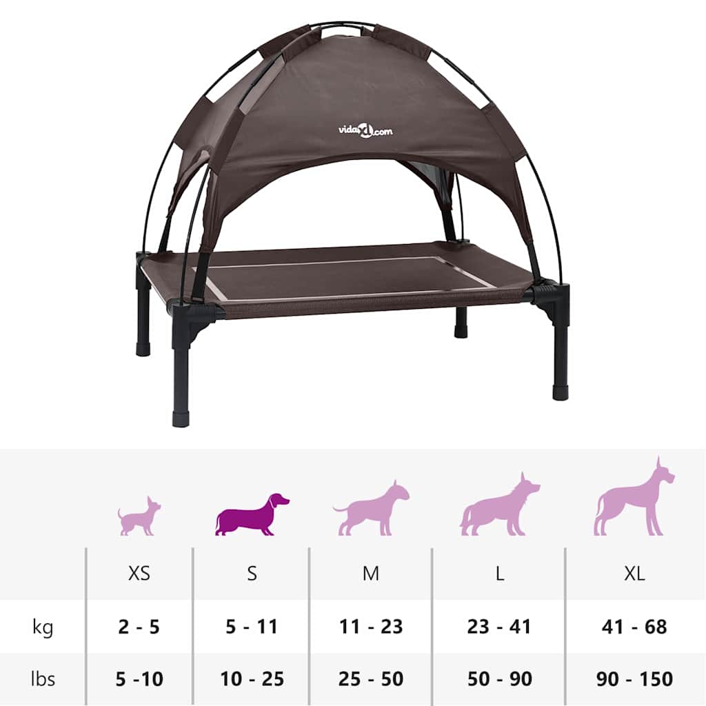 Dog Bed 63 x 49.5 x 60 cm Steel Brown