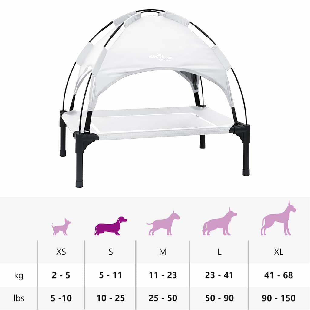 Dog Bed 63 x 49.5 x 60 cm Steel Silver Grey