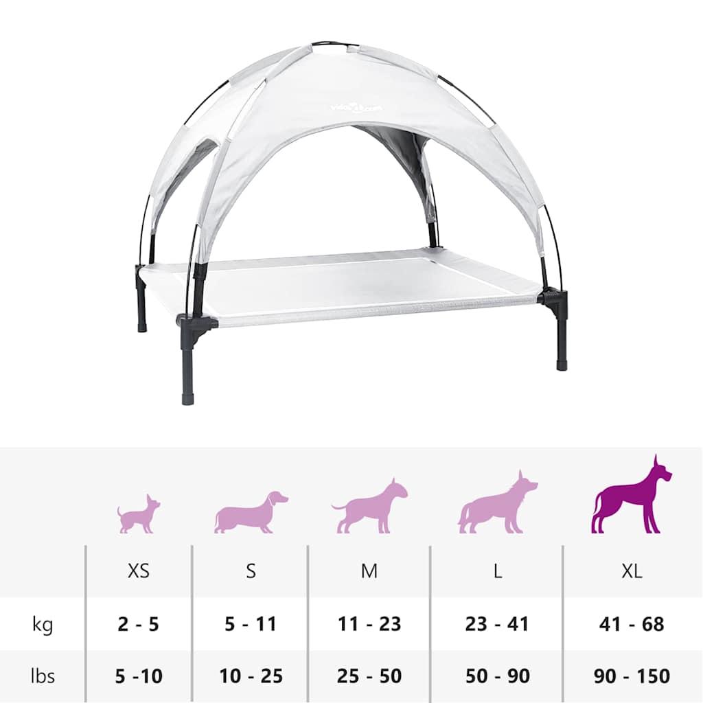 Dog Bed 104 x 86 x 84.5 cm Steel Silver Grey