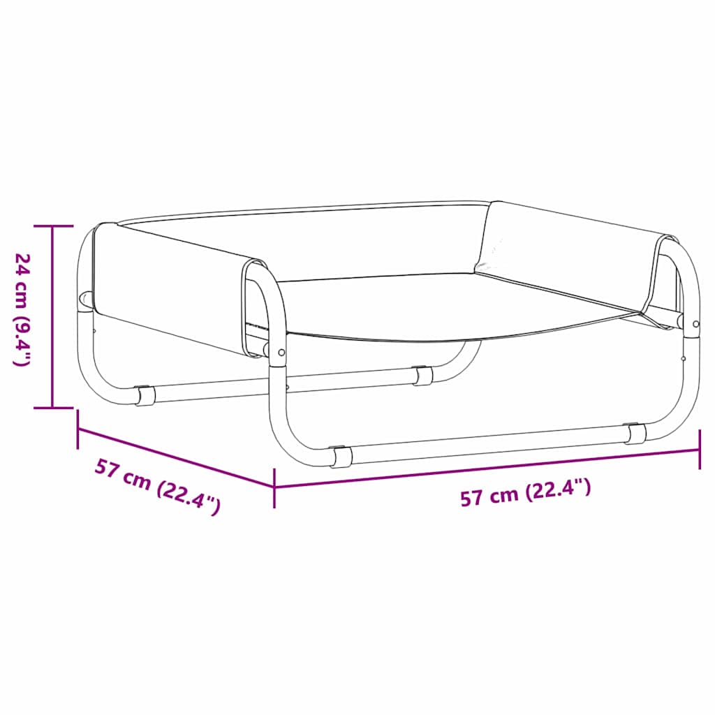 Dog Bed Light grey S Oxford Fabric and Steel