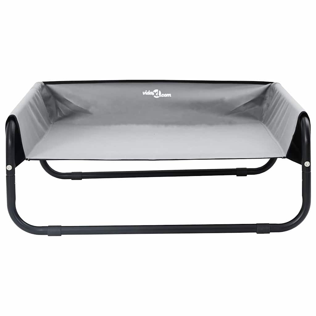 Dog Bed Light Grey L Oxford Fabric and Steel