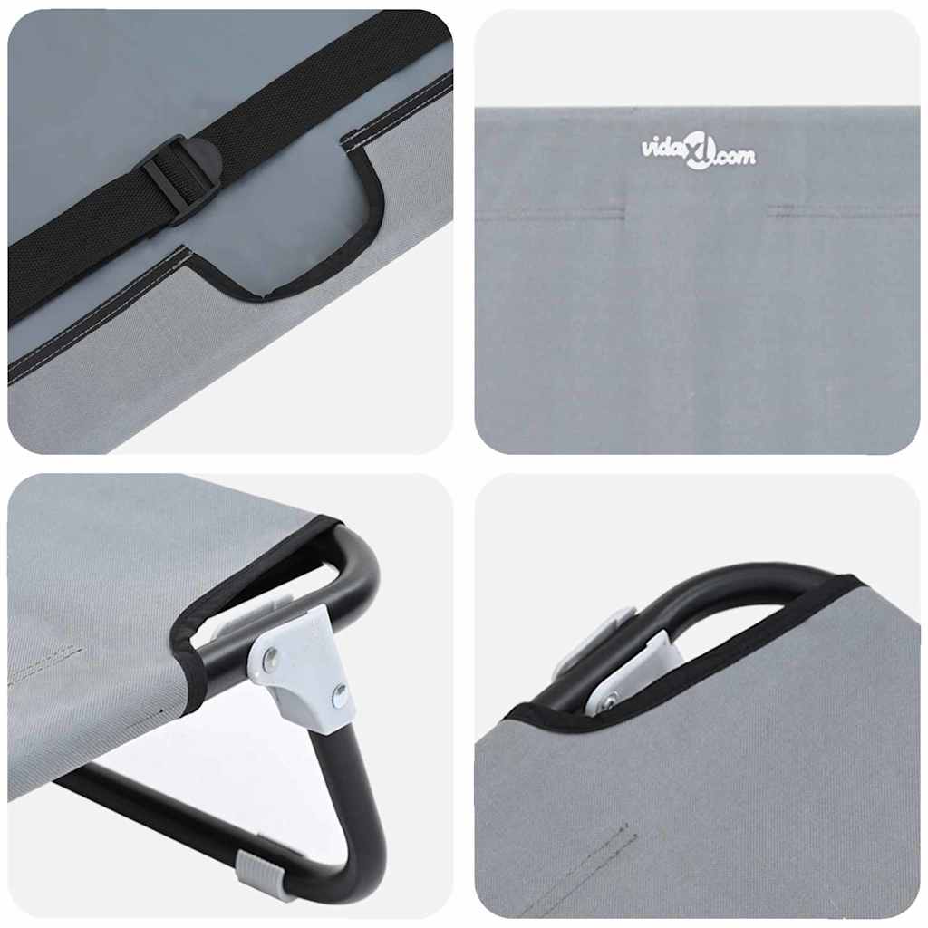 Dog Bed Light Grey M Oxford Fabric and Steel