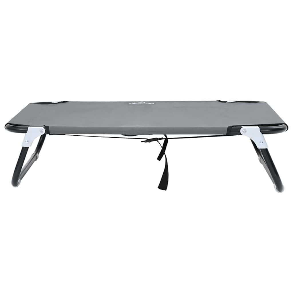 Dog Bed Light Grey M Oxford Fabric and Steel