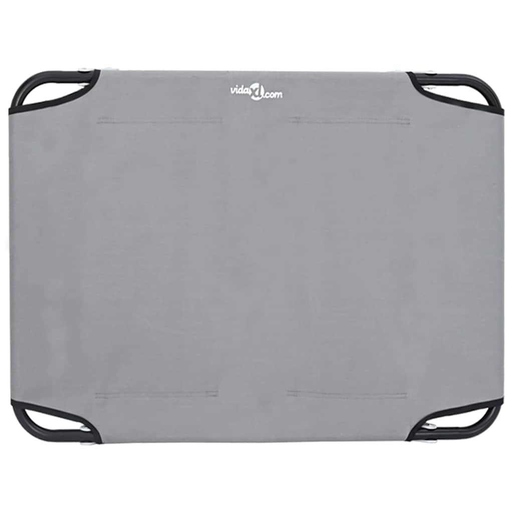 Dog Bed Light Grey M Oxford Fabric and Steel