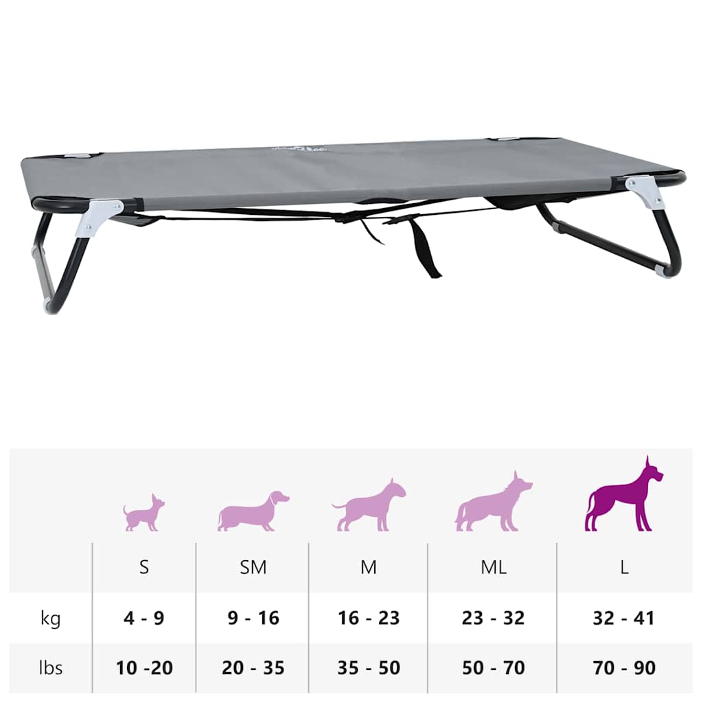 Dog Bed 105 x 65 x 18 cm Steel Light Grey