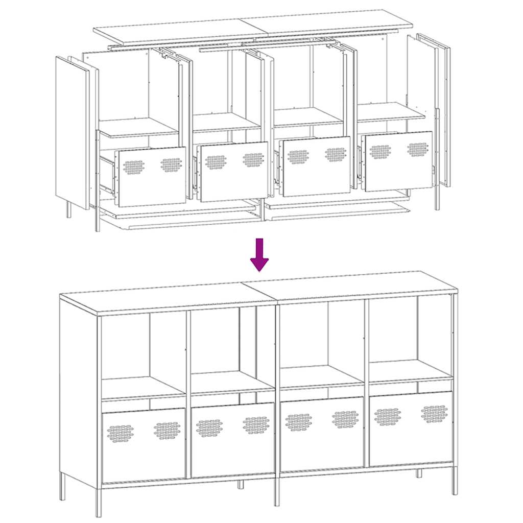 Sideboard White 135x39x73.5 cm Cold-rolled Steel