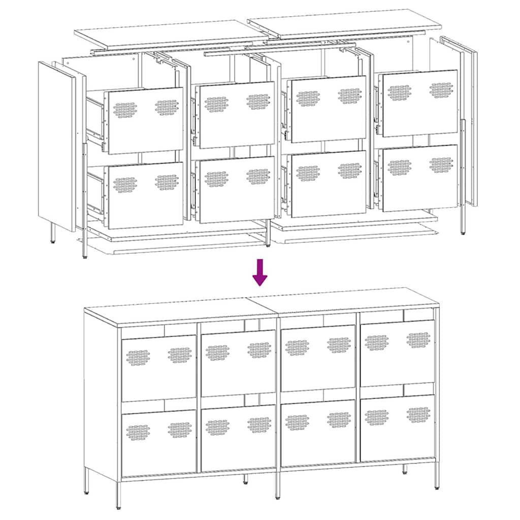 Sideboard Pink 135x39x73,5 cm Cold-rolled Steel