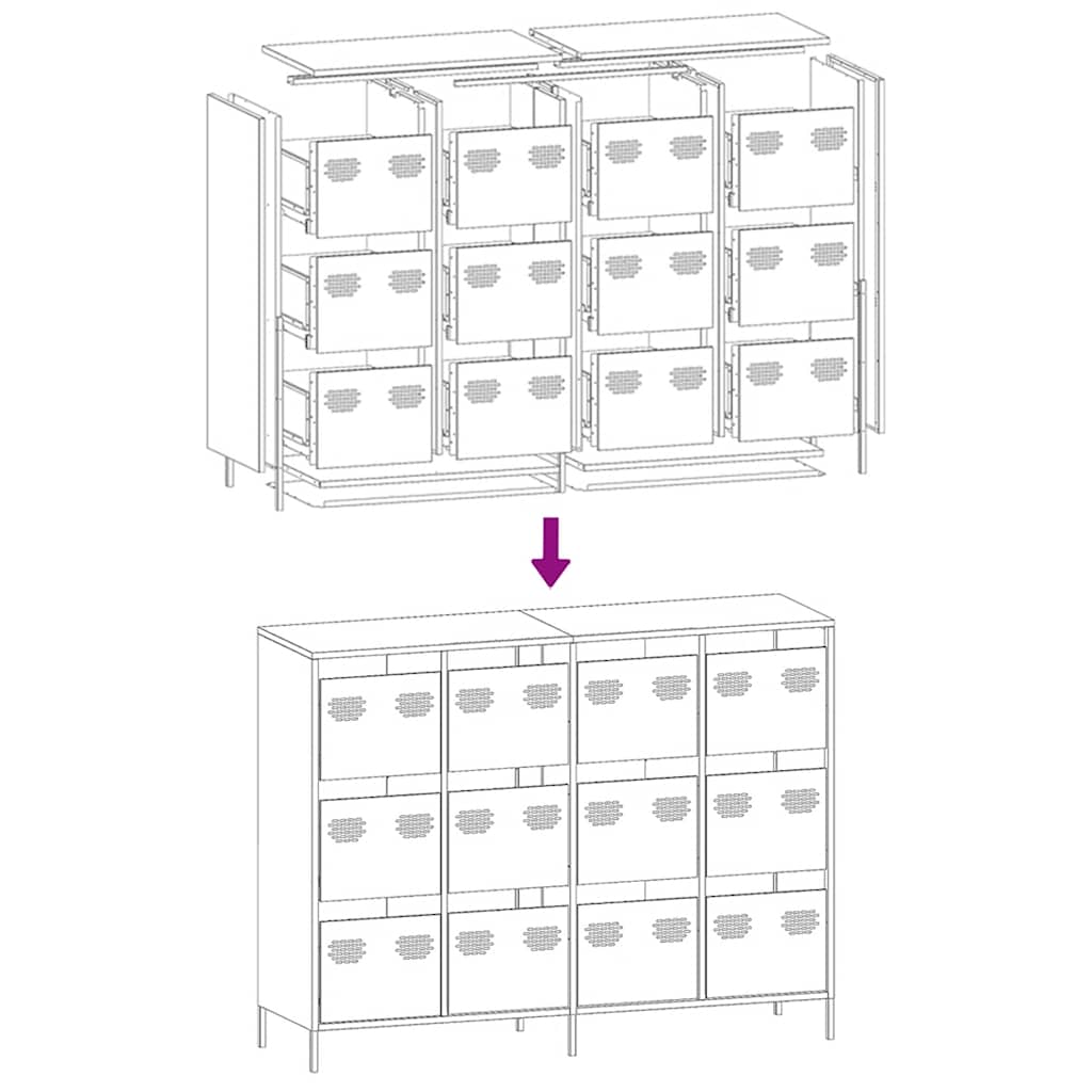 Sideboard White 135x39x103.5 cm Cold-rolled Steel