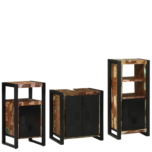 Bathroom Furniture Set 3 pcs Multicolour and Black