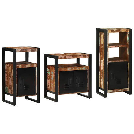 Bathroom Furniture Set 3 pcs Multicolour and Black