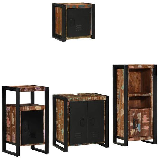 Bathroom Furniture Set 4 pcs Multicolour and Black