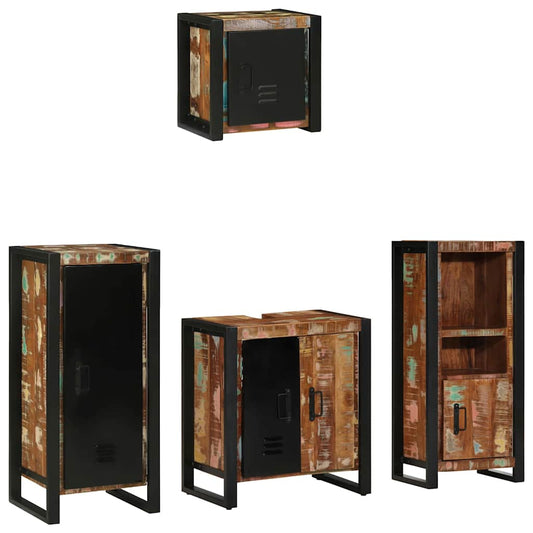 Bathroom Furniture Set 4 pcs Multicolour and Black