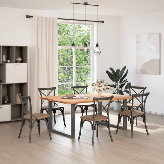 Dining Table Legs U-Shaped 2 pcs Anthracite 100x(72-73) cm Steel