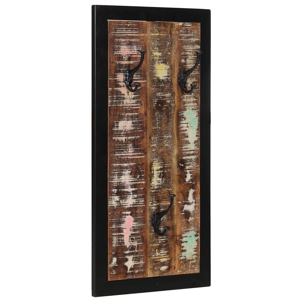 Coat Rack Multicolour 40x2x80 cm Solid Wood Reclaimed