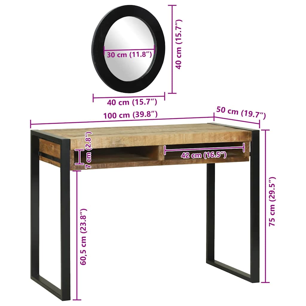 Dressing Table Brown 100 x 50 x 75 cm Solid Mango wood