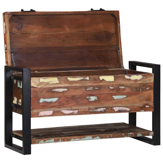 Storage Box Multicolour 80 x 35 x 45 cm Solid Reclaim wood