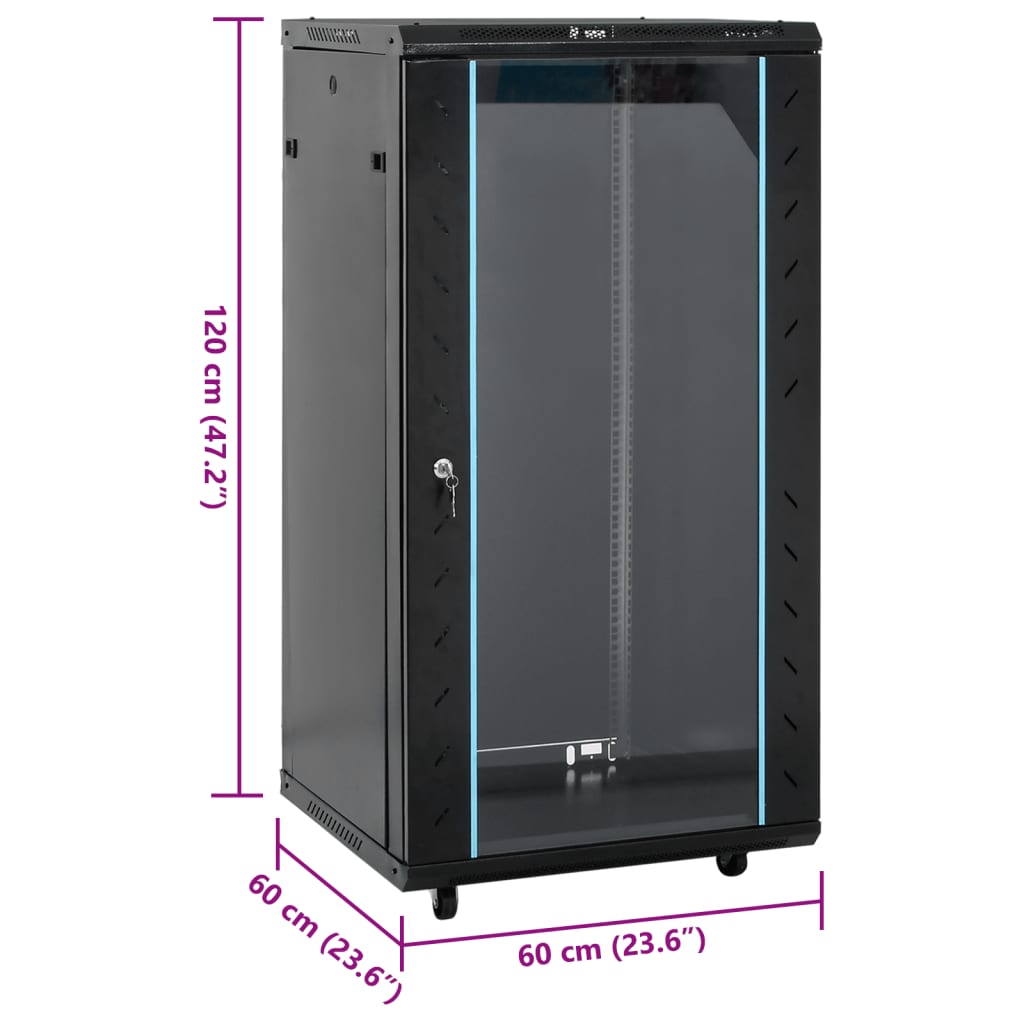 22U Network Cabinet 19" IP20 Black 23.6"x23.6"x47.2"