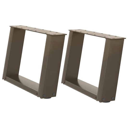 Coffee Table Legs U-Shaped 2 pcs Natural Steel 40x(30-31) cm Steel