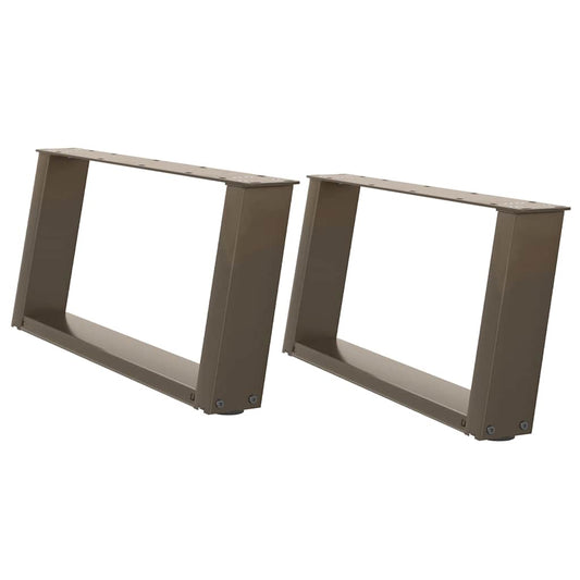 Coffee Table Legs U-Shaped 2 pcs Natural Steel 60x(30-31) cm Steel