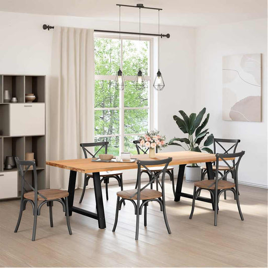 Dining Table Legs A-Shaped 2 pcs Black 90x(72-73) cm Steel