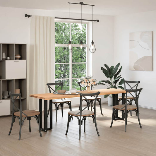 Console Table Legs T-Shaped 2 pcs Black 25x28x(72-73) cm Steel