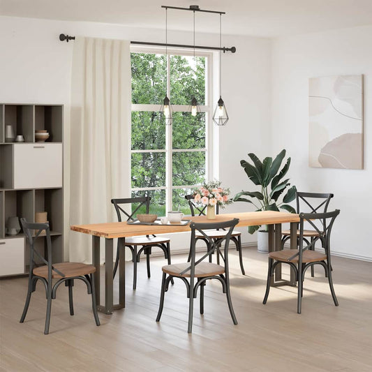 Console Table Legs T-Shaped 2 pcs Black 25x28x(72-73) cm Steel