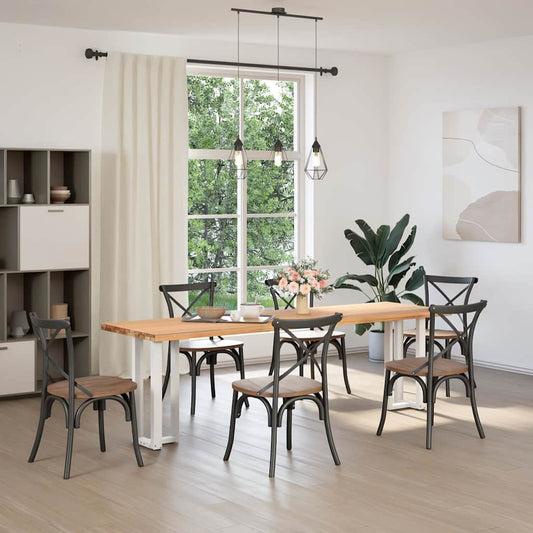 Console Table Legs T-Shaped 2 pcs White 38x25x(72-73) cm Steel