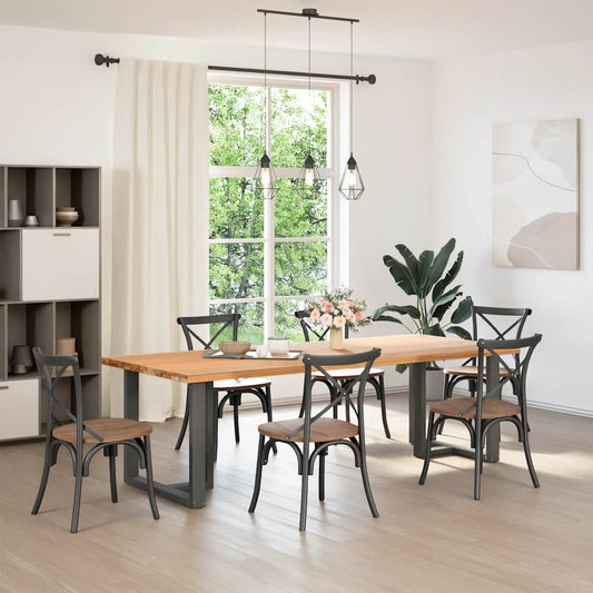 Dining Table Legs T-Shaped 2 pcs Anthracite 70x35x(72-73) cm Steel