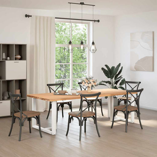 Dining Table Legs T-Shaped 2 pcs White 100x35x(72-73) cm Steel