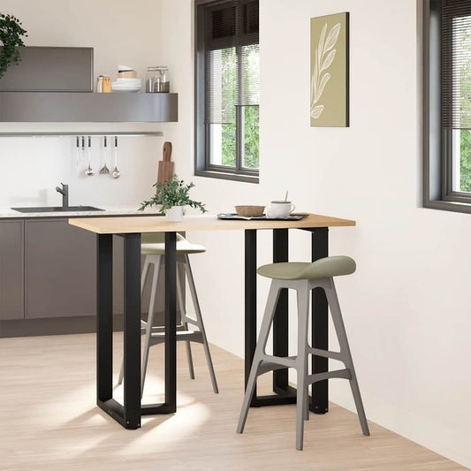 Bar Table Legs T-Shaped 2 pcs Black 60x35x(100-101) cm Steel