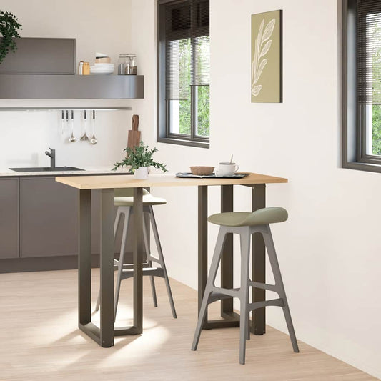 Bar Table Legs T-Shaped 2 pcs Black 60x35x(100-101) cm Steel