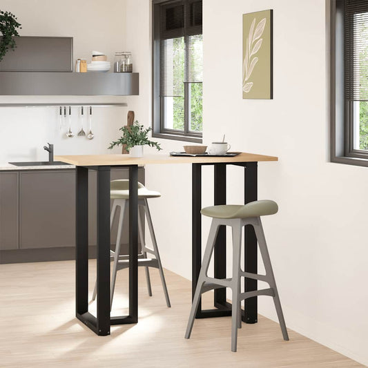 Bar Table Legs T-Shaped 2 pcs Black 60x35x(110-111) cm Steel