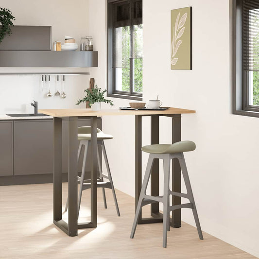 Bar Table Legs T-Shaped 2 pcs Black 60x35x(110-111) cm Steel