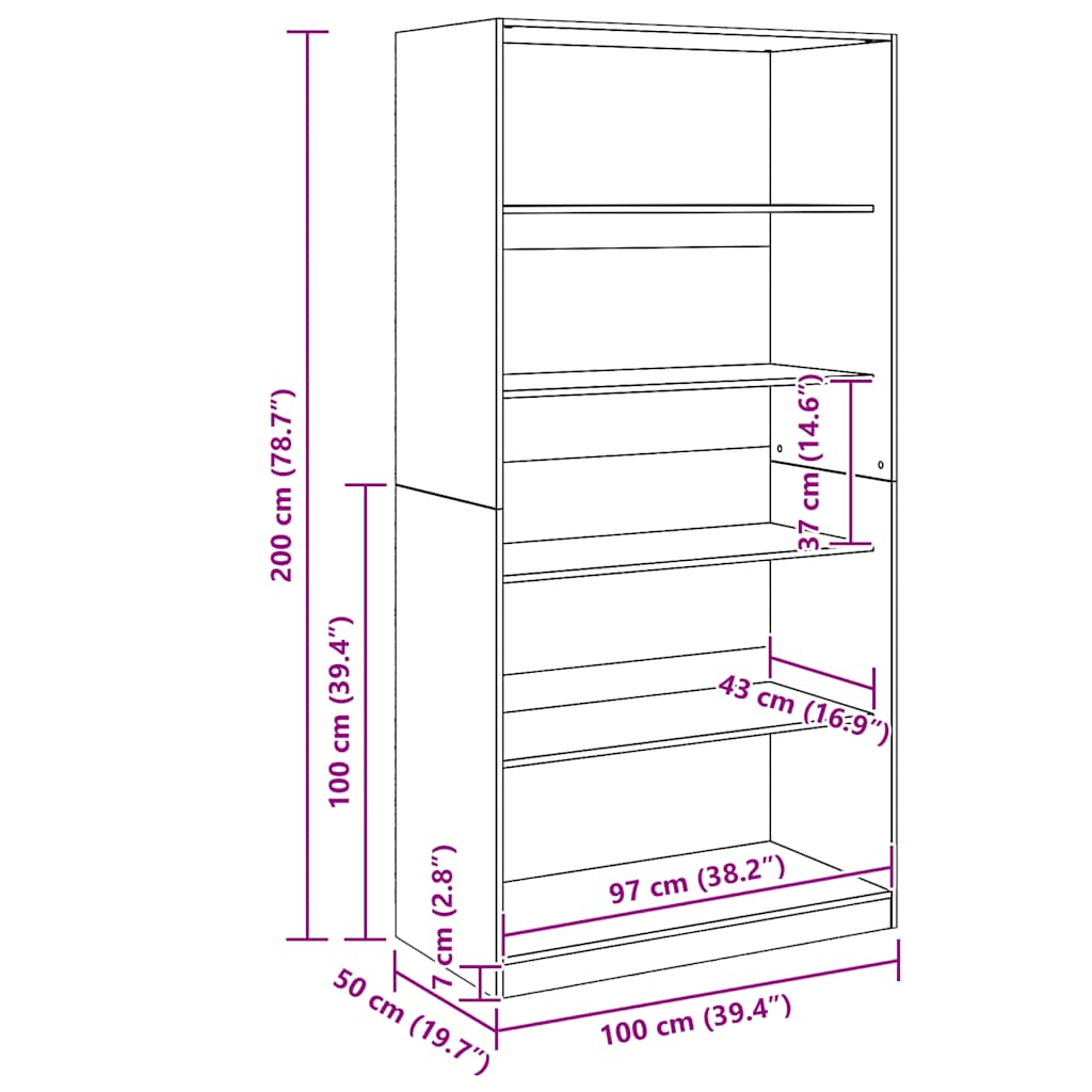 Wardrobe Artisian Oak 100x50x200 cm Engineered Wood
