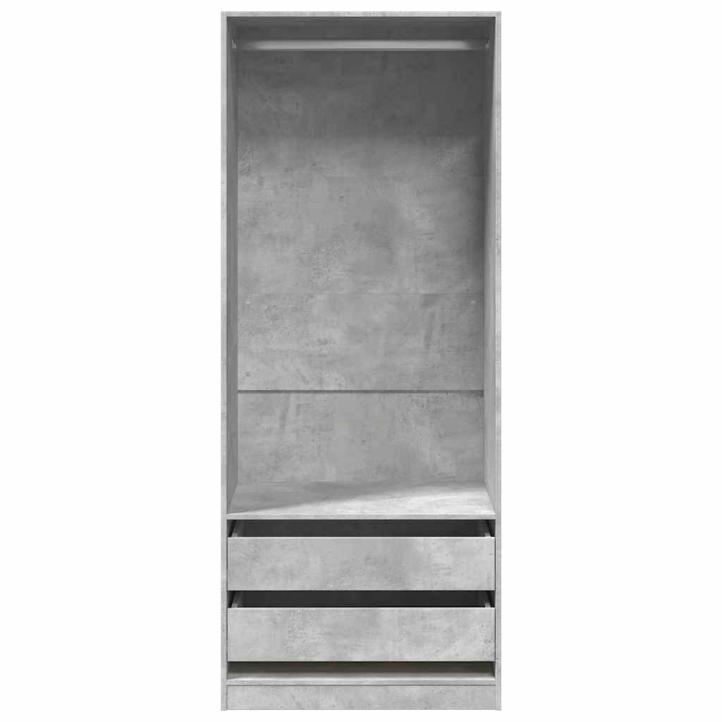 Wardrobe Concrete Grey 80x50x200 cm Engineered Wood