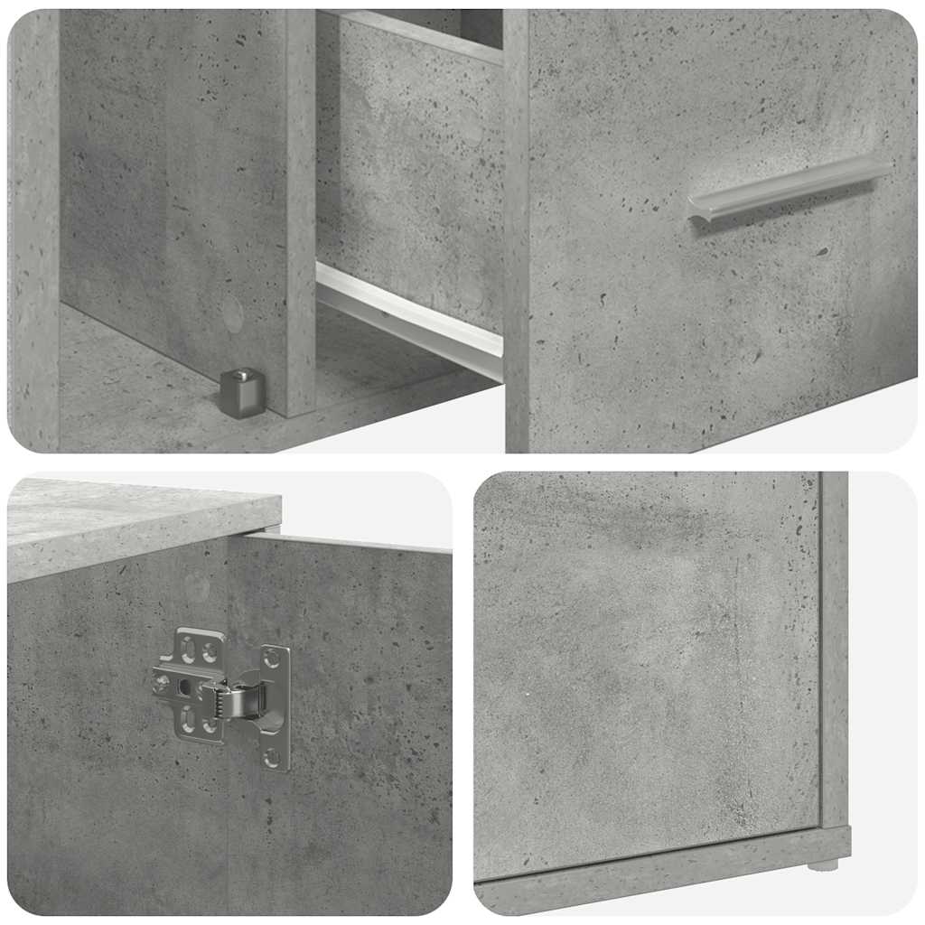 Corner Cabinet Concrete Grey 160x40x45 cm Engineered Wood