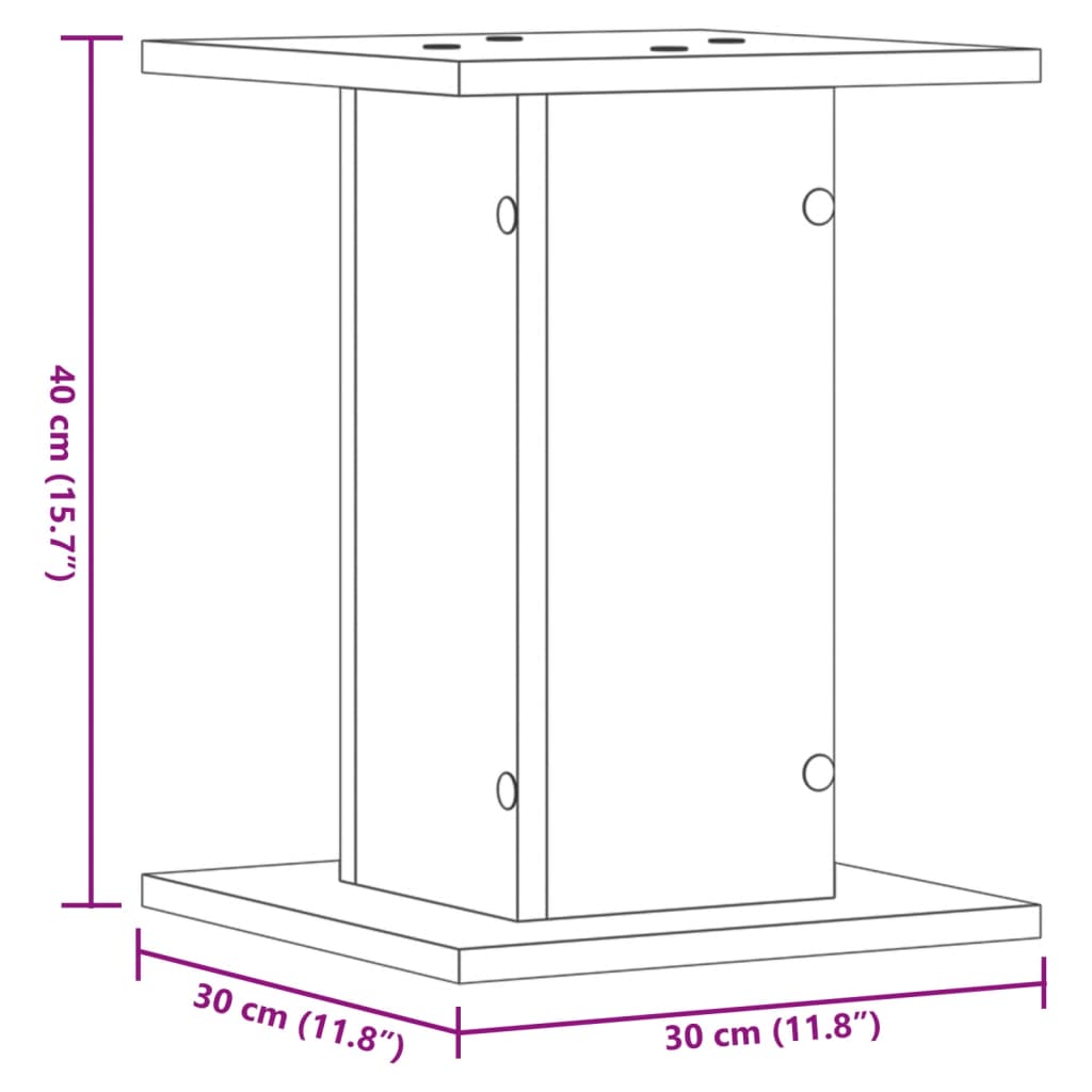 Plant Stands 2 pcs Smoked Oak 30x30x40 cm Engineered Wood