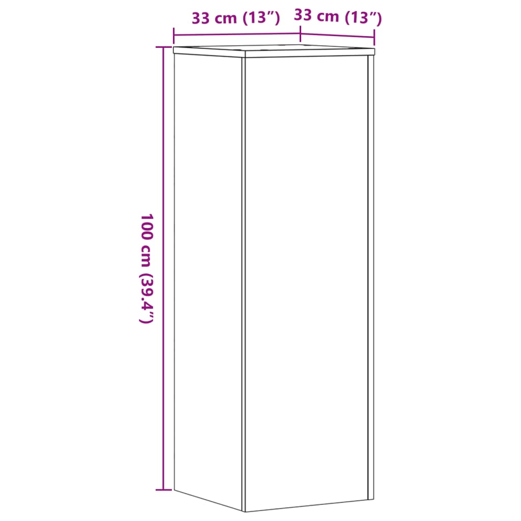 Plant Stand 2 pcs Grey Sonoma 33 x 33 x 100 cm Engineered Wood