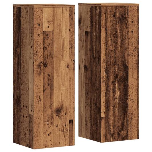 Plant Stand 2 pcs Old Wood 33 x 33 x 100 cm Engineered Wood